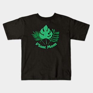 Plant Mom nature natural leaves green shirt Kids T-Shirt